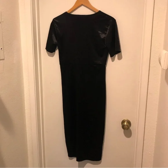 Zara Black Velvet Midi Dress - Picture 3 of 6